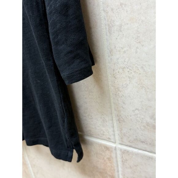 TALBOTS Womens Floral Embroidered Split V-Neck 3/4 Sleeve Slub Tunic Top Sz Sp - Picture 5 of 11